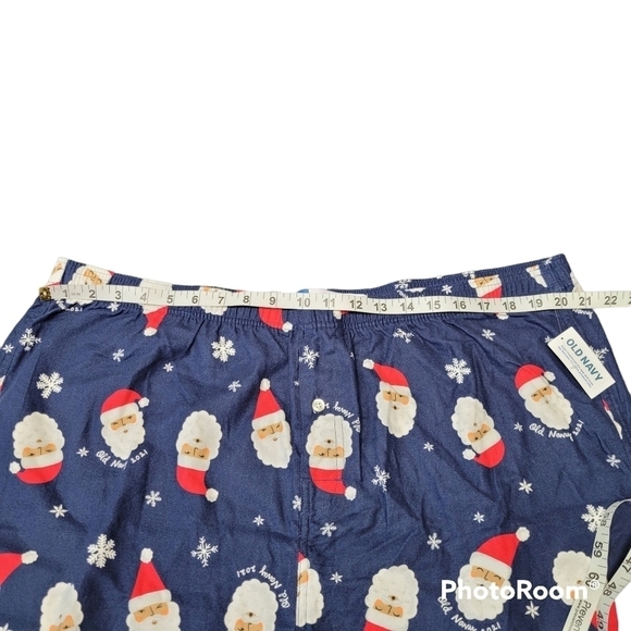 Old Navy Blue Santa Clause Printed Christmas Holiday Boxer Sleeping Shorts XXL - Picture 5 of 7
